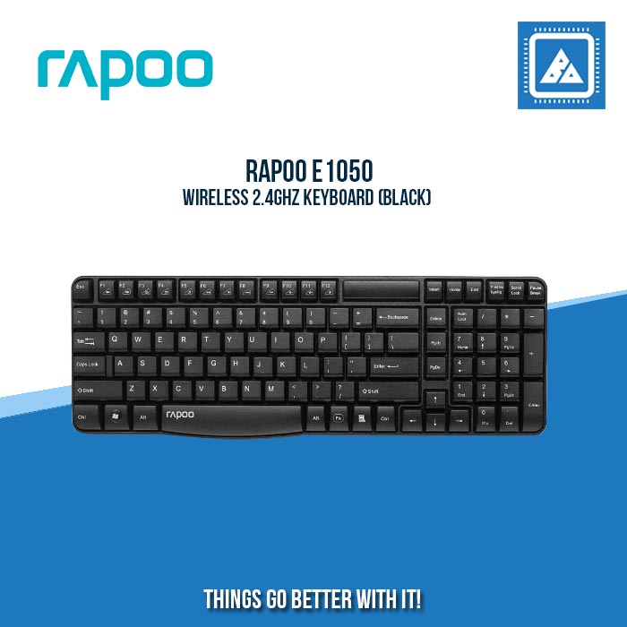 RAPOO E1050 WIRELESS 2.4GHZ KEYBOARD (BLACK) RAPOO E1050 WIRELESS 2.4GHZ KEYBOARD (BLACK)